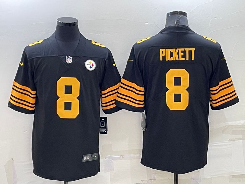 Men Pittsburgh Steelers 8 Pickett Black 2022 Nike Limited Vapor Untouchable NFL Jerseys